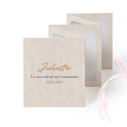 Carte portfolio Portrait (lot de 12) ruban rose (7,1 x 8,8 cm)