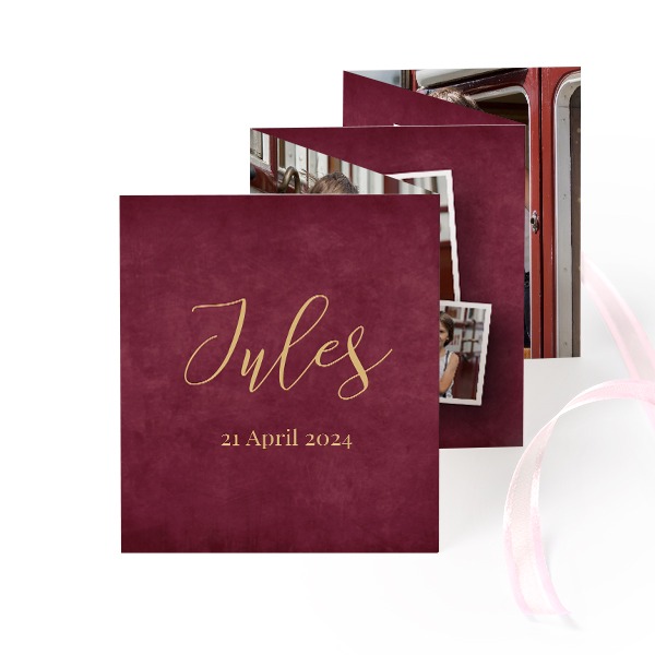 Fold out photo card Portrait pink ribbon - set of 12 (7,1 x 8,8 cm) Fold out photo card Portrait pink ribbon - set of 12 (7,1 x 8,8 cm)