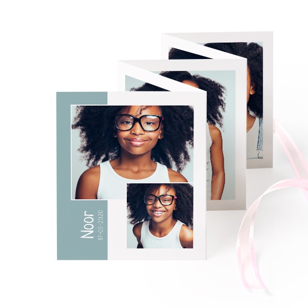 Carte portfolio Portrait (lot de 12) ruban rose (7,1 x 8,8 cm)