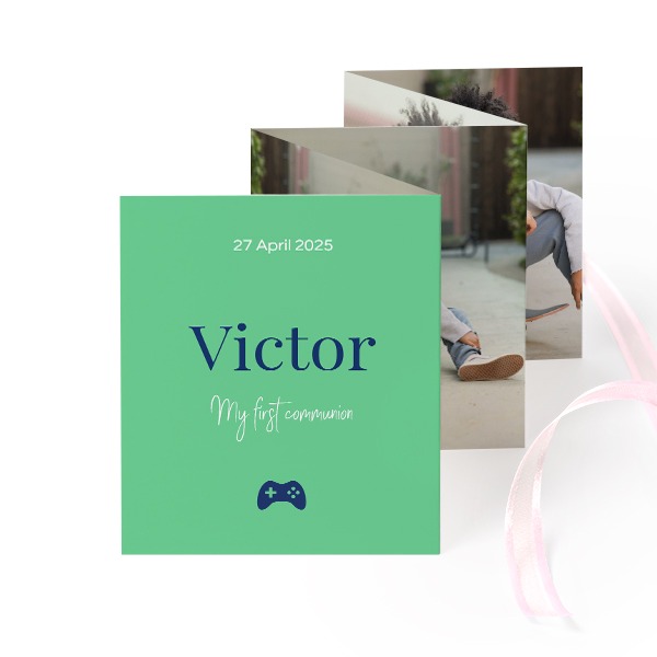 Carte portfolio Portrait (lot de 12) ruban rose (7,1 x 8,8 cm)