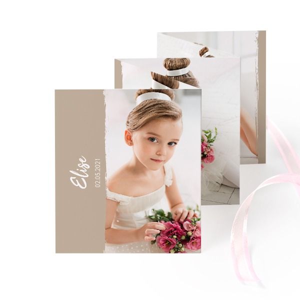 Portfoliokaart Rechthoek (Set van 12) Roze lint (7,1 x 8,8 cm)