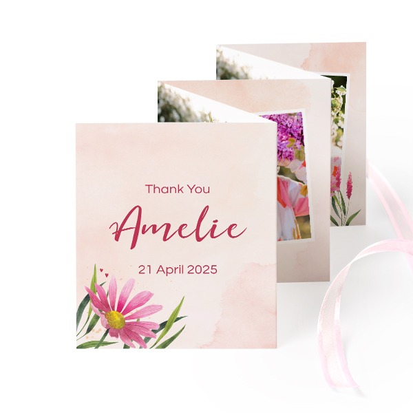 Carte portfolio Portrait (lot de 12) ruban rose (7,1 x 8,8 cm) Carte portfolio Portrait (lot de 12) ruban rose (7,1 x 8,8 cm)