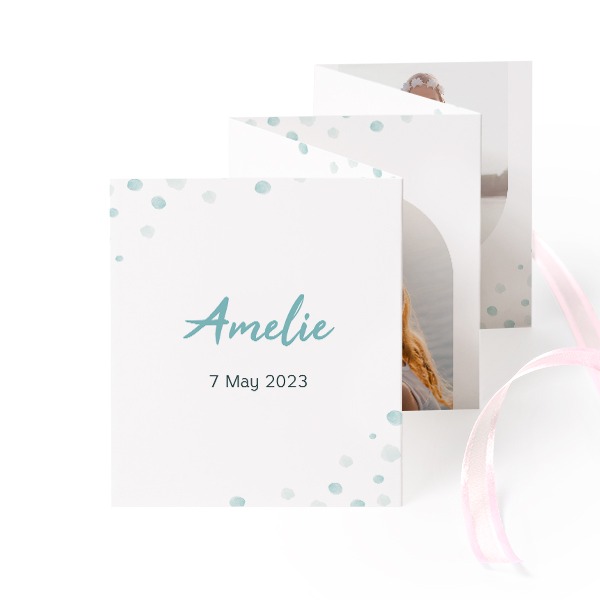 Fold out photo card Portrait pink ribbon - set of 12 (7,1 x 8,8 cm) Fold out photo card Portrait pink ribbon - set of 12 (7,1 x 8,8 cm)