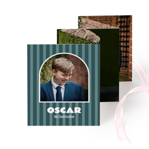 Carte portfolio Portrait (lot de 12) ruban rose (7,1 x 8,8 cm)