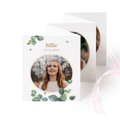 Grusskarte 10-seitig Hochformat Rosa Schleife - 12 Stk. (7,1 x 8,8 cm)