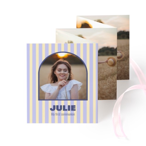 Fold out photo card Portrait pink ribbon - set of 12 (7,1 x 8,8 cm)