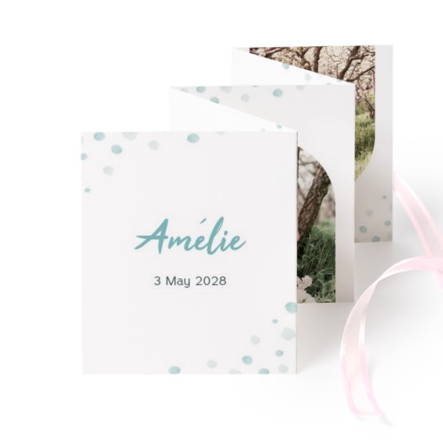 Fold out photo card Portrait pink ribbon - set of 12 (7,1 x 8,8 cm) Fold out photo card Portrait pink ribbon - set of 12 (7,1 x 8,8 cm)