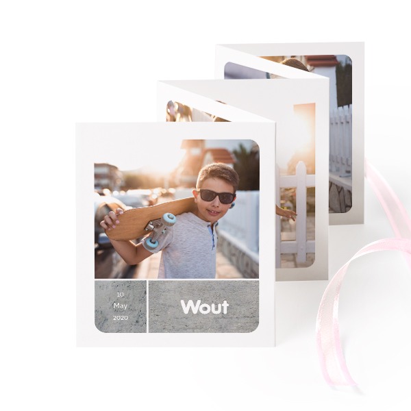 Fold out photo card Portrait pink ribbon - set of 12 (7,1 x 8,8 cm) Fold out photo card Portrait pink ribbon - set of 12 (7,1 x 8,8 cm)
