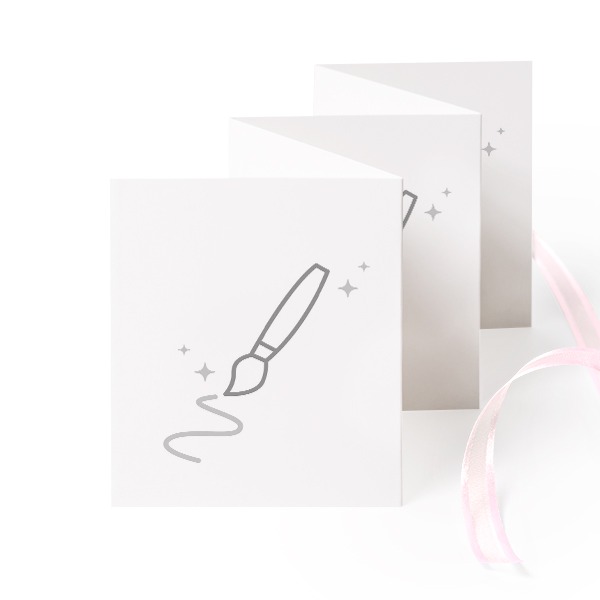 Fold out photo card Portrait pink ribbon - set of 12 (7,1 x 8,8 cm)