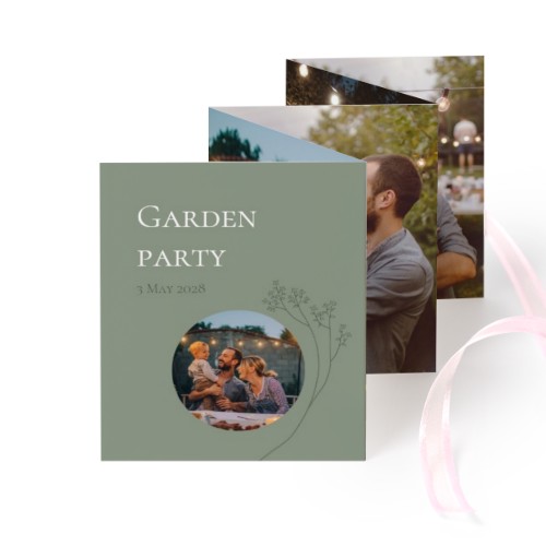 Carte portfolio Portrait (lot de 12) ruban rose (7,1 x 8,8 cm)