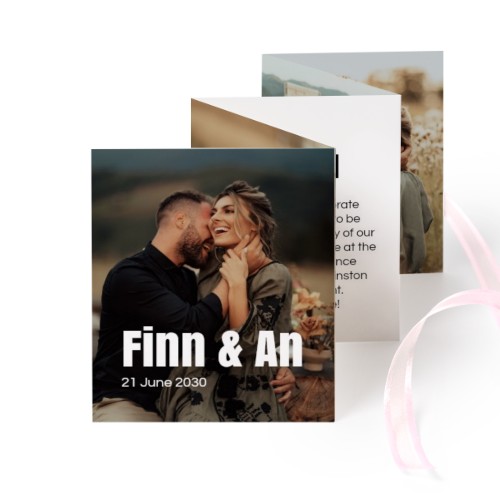 Portfoliokaart Rechthoek (Set van 12) Roze lint (7,1 x 8,8 cm)