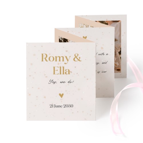 Carte portfolio Portrait (lot de 12) ruban rose (7,1 x 8,8 cm)