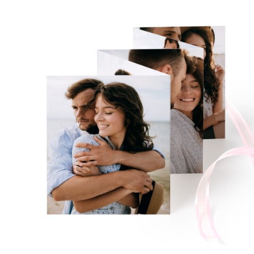 Portfoliokaart Rechthoek (Set van 12) Roze lint (7,1 x 8,8 cm)
