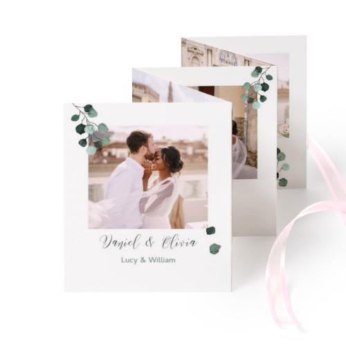 Carte portfolio Portrait (lot de 12) ruban rose (7,1 x 8,8 cm)