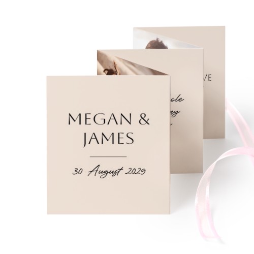 Fold out photo card Portrait pink ribbon - set of 12 (7,1 x 8,8 cm)