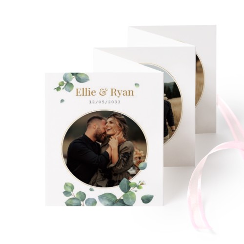 Zigzag fotokaartje Staand Roze lint - Set van 12 (7,1 x 8,8 cm)