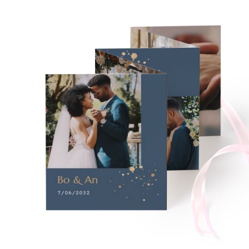 Carte portfolio Portrait (lot de 12) ruban rose (7,1 x 8,8 cm)