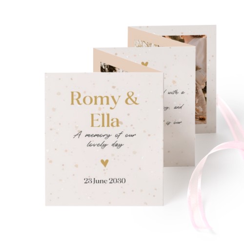 Carte portfolio Portrait (lot de 12) ruban rose (7,1 x 8,8 cm)