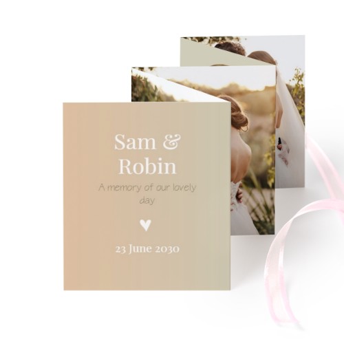 Carte portfolio Portrait (lot de 12) ruban rose (7,1 x 8,8 cm)