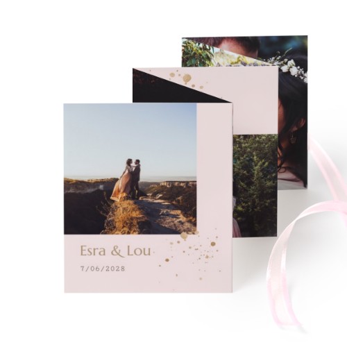 Fotokort 10 sidor Stående rosa band - 12 st (7,1 x 8,8 cm)