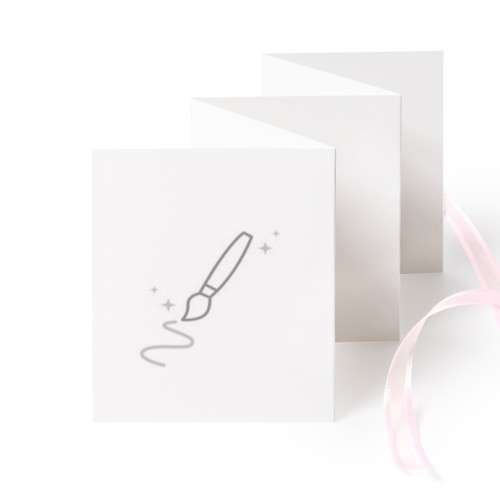 Carte portfolio Portrait (lot de 12) ruban rose (7,1 x 8,8 cm)