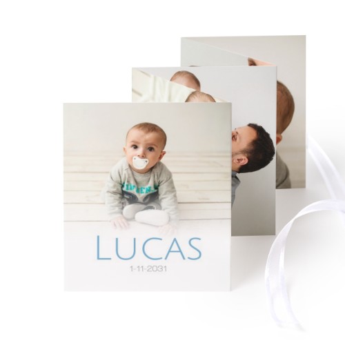 Carte portfolio Portrait (lot de 12) ruban blanc (7,1 x 8,8 cm)