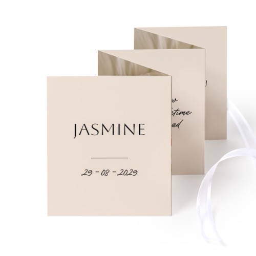 Carte portfolio Portrait (lot de 12) ruban blanc (7,1 x 8,8 cm)