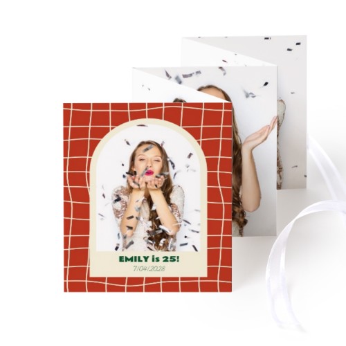 Zigzag fotokaartje Staand Wit lint - Set van 12 (7,1 x 8,8 cm)
