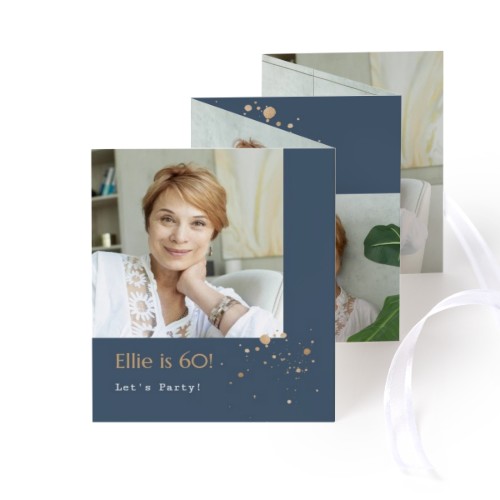 Carte portfolio Portrait (lot de 12) ruban blanc (7,1 x 8,8 cm)