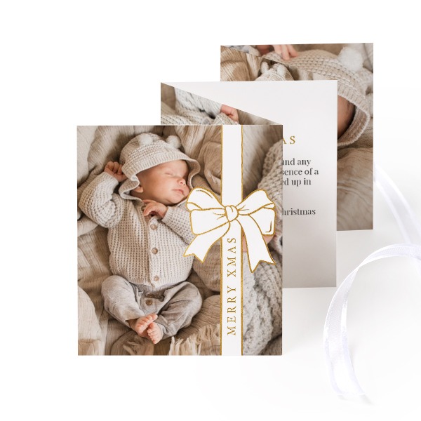 Portfoliokaart Rechthoek (Set van 12) Wit lint (7,1 x 8,8 cm)