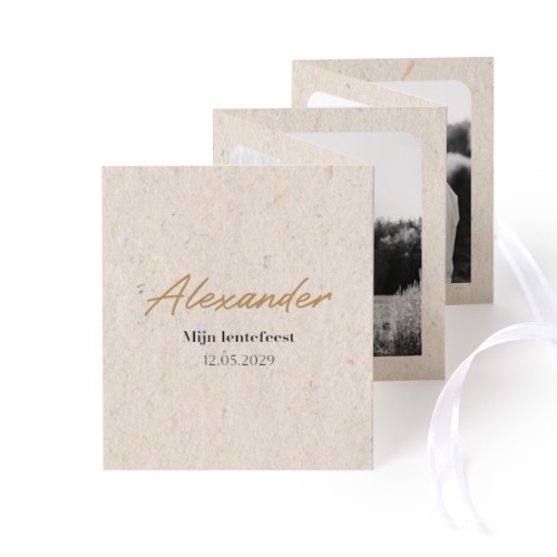 Portfoliokaart Rechthoek (Set van 12) Wit lint (7,1 x 8,8 cm)