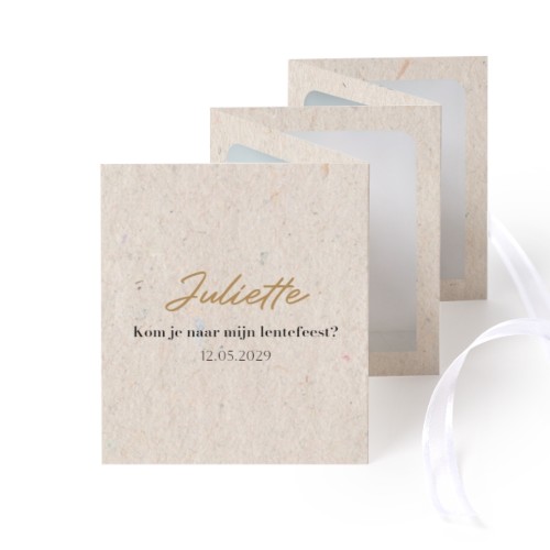 Portfoliokaart Rechthoek (Set van 12) Wit lint (7,1 x 8,8 cm)