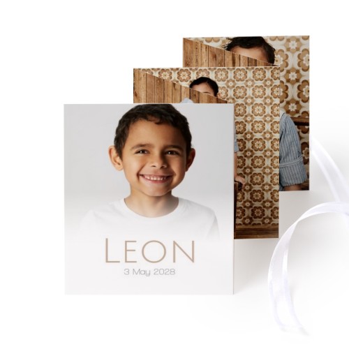 Portfoliokaart Rechthoek (Set van 12) Wit lint (7,1 x 8,8 cm)