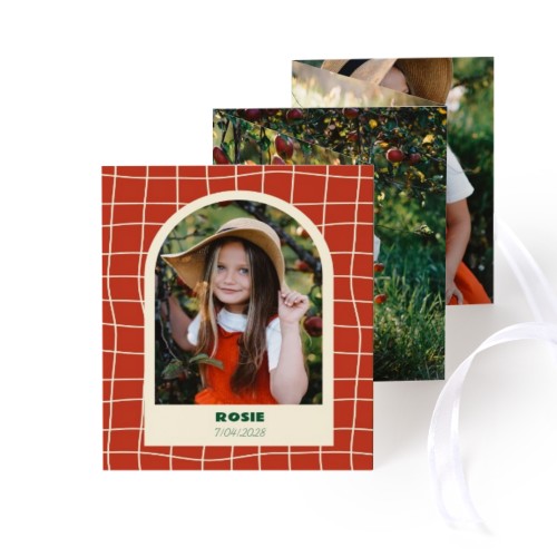 Portfoliokaart Rechthoek (Set van 12) Wit lint (7,1 x 8,8 cm)