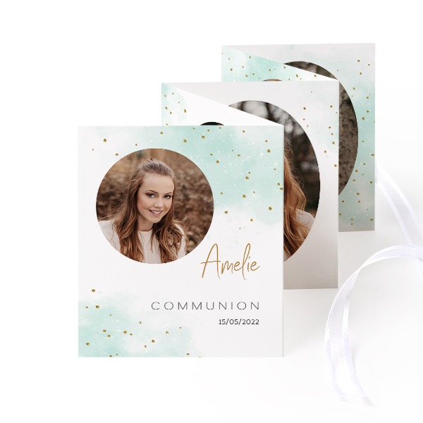 Fold out photo card Portrait white ribbon - set of 12 (7,1 x 8,8 cm) Fold out photo card Portrait white ribbon - set of 12 (7,1 x 8,8 cm)