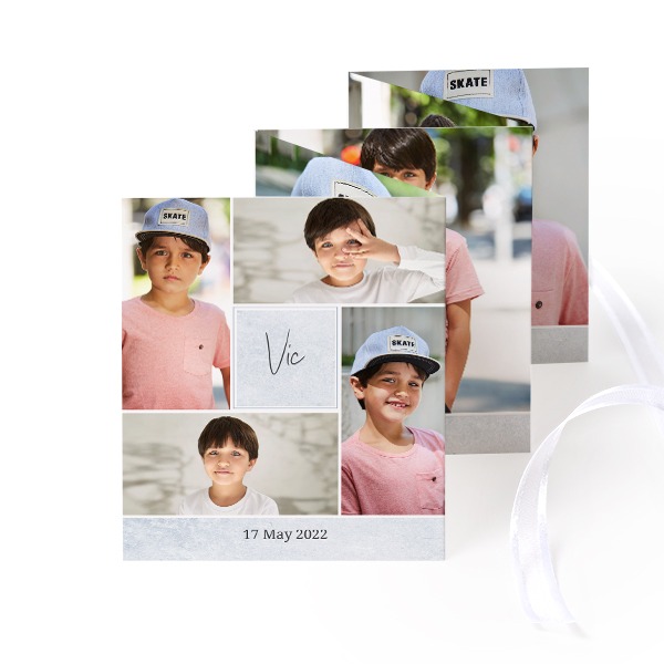 Carte portfolio portrait (lot de 12) ruban blanc