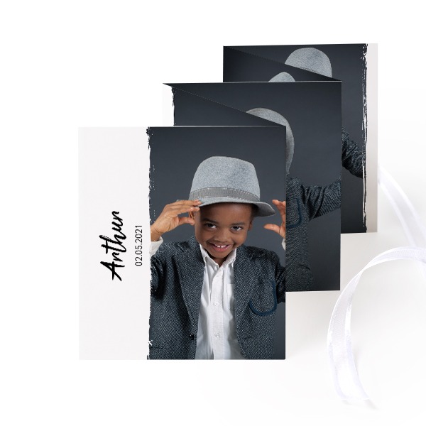 Fold out photo card Portrait white ribbon - set of 12 (7,1 x 8,8 cm) Fold out photo card Portrait white ribbon - set of 12 (7,1 x 8,8 cm)