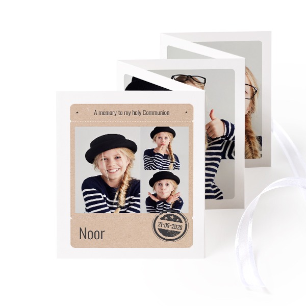 Carte portfolio Portrait (lot de 12) ruban blanc (7,1 x 8,8 cm)