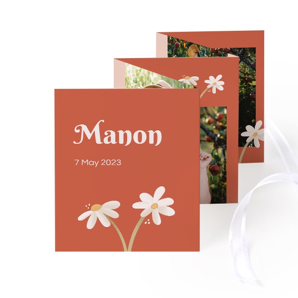 Fold out photo card Portrait white ribbon - set of 12 (7,1 x 8,8 cm) Fold out photo card Portrait white ribbon - set of 12 (7,1 x 8,8 cm)