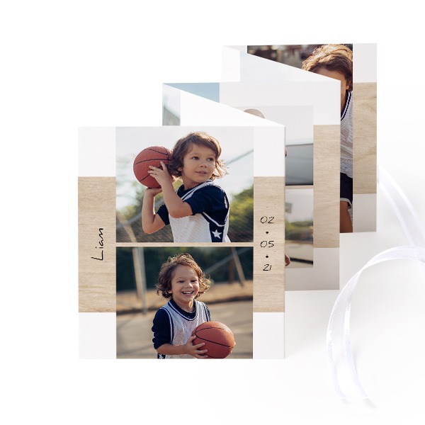 Carte portfolio Portrait (lot de 12) ruban blanc (7,1 x 8,8 cm)