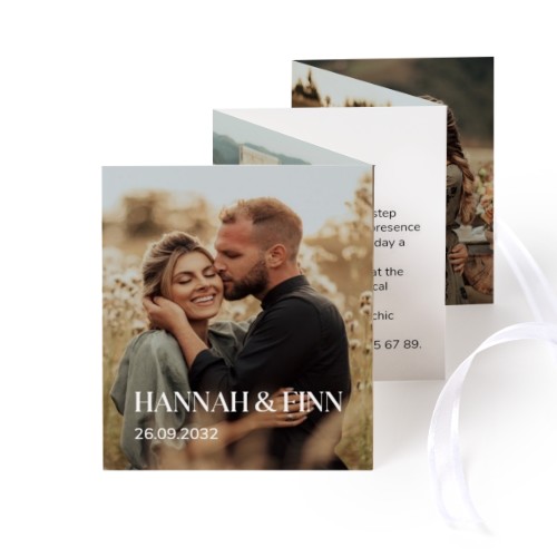 Fold out photo card Portrait white ribbon - set of 12 (7,1 x 8,8 cm) Fold out photo card Portrait white ribbon - set of 12 (7,1 x 8,8 cm)