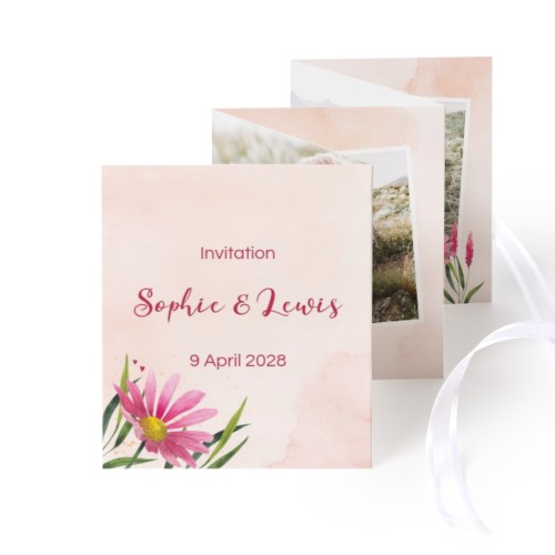 Portfoliokaart Rechthoek (Set van 12) Wit lint (7,1 x 8,8 cm)