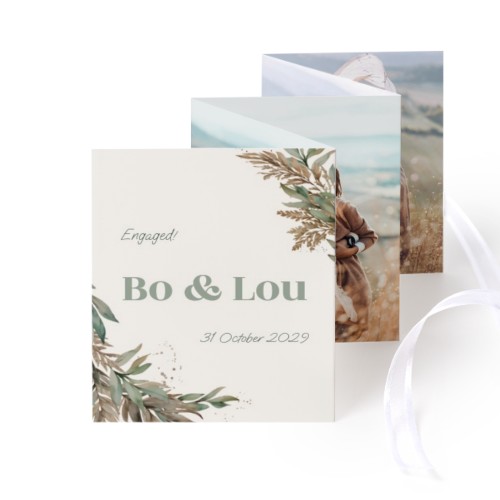 Carte portfolio Portrait (lot de 12) ruban blanc (7,1 x 8,8 cm)