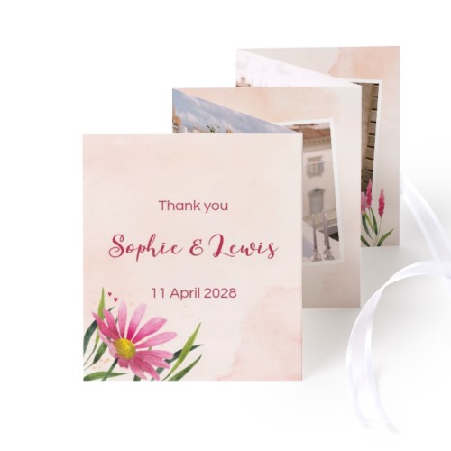 Carte portfolio Portrait (lot de 12) ruban blanc (7,1 x 8,8 cm)