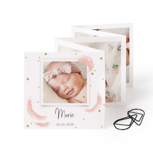 Carte portfolio carrée - trombone noir (lot de 12) (8 x 8 cm)