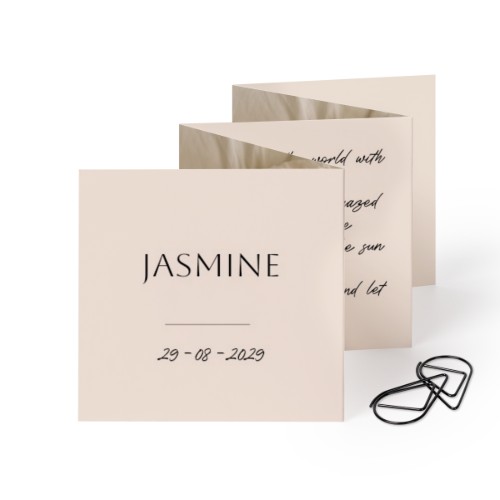 Fold out photo card Square Black paperclip - set of 12 (8 x 8 cm)