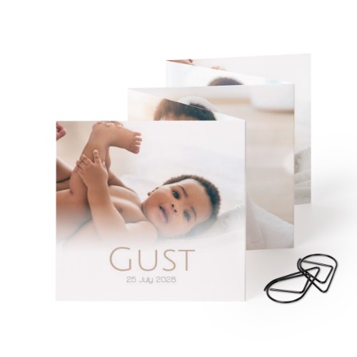 Portfoliokaart Vierkant Zwarte Paperclip (set van 12) (8 x 8 cm)