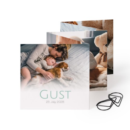 Carte portfolio carrée - trombone noir (lot de 12) (8 x 8 cm)