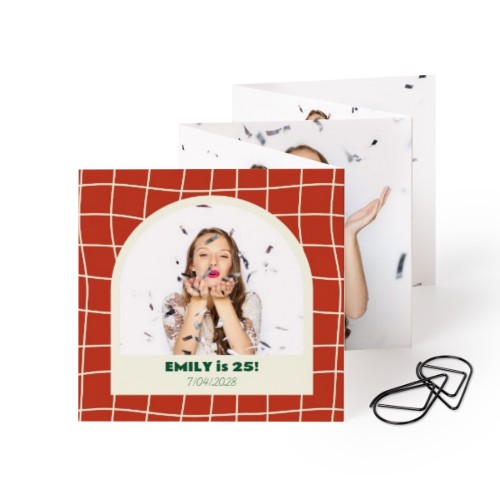 Grusskarte 10-seitig mit schwarzen Klammern - 12 Stk. (8 x 8 cm)