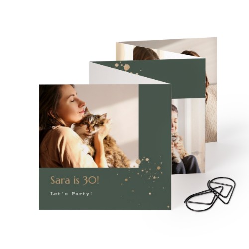 Carte portfolio carrée - trombone noir (lot de 12) (8 x 8 cm) Carte portfolio carrée - trombone noir (lot de 12) (8 x 8 cm)